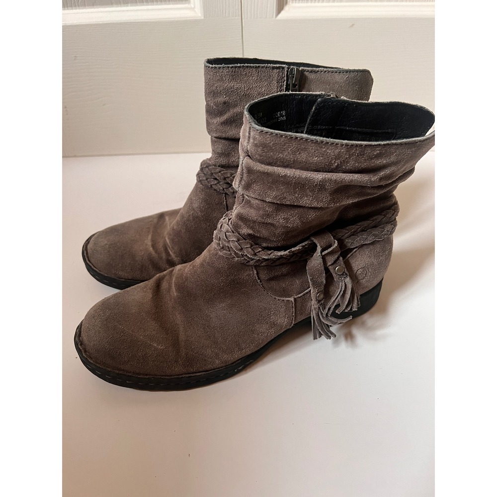 Boho Born Suede Fringe Braided Ankle Boots Festival Western Coastal Cowgirl 9.5